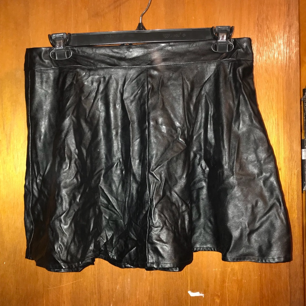 leather skater skirt